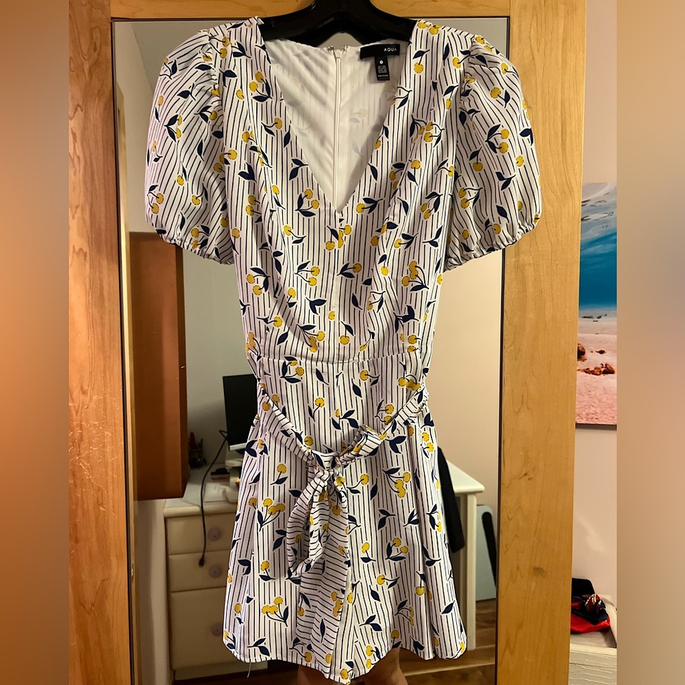 Short sleeved patterned romper. Perfect for summer
